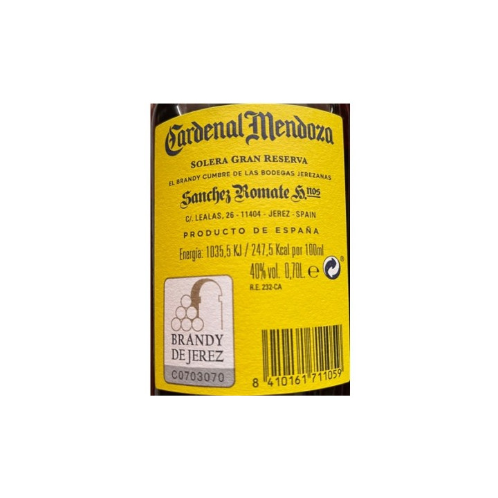 Cardenal Mendoza Brandy - Licores